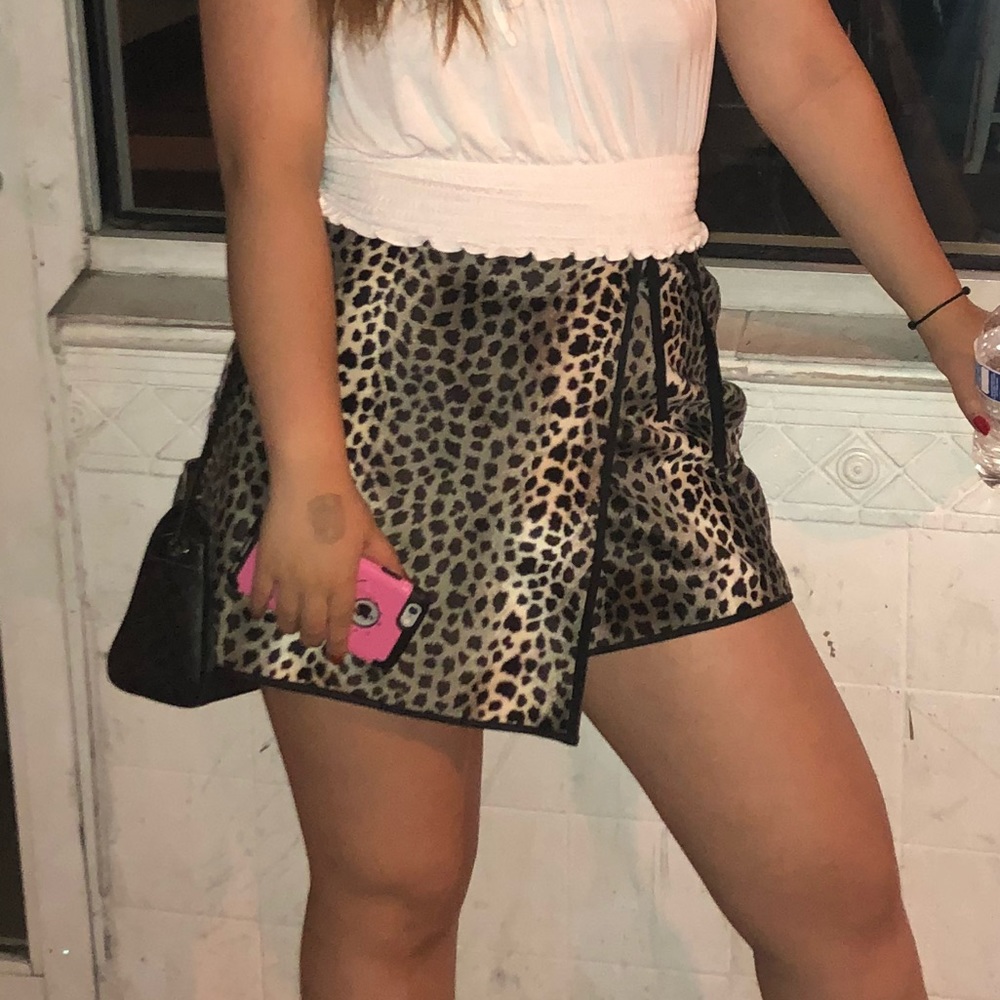 Vintage cheetah leopard giraffe velvet wrap skirt